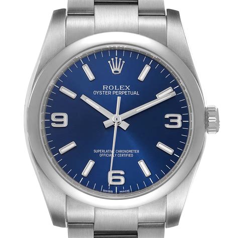 Rolex Oyster Perpetual 36mm Blue Dial 116000 Full Set LC100.